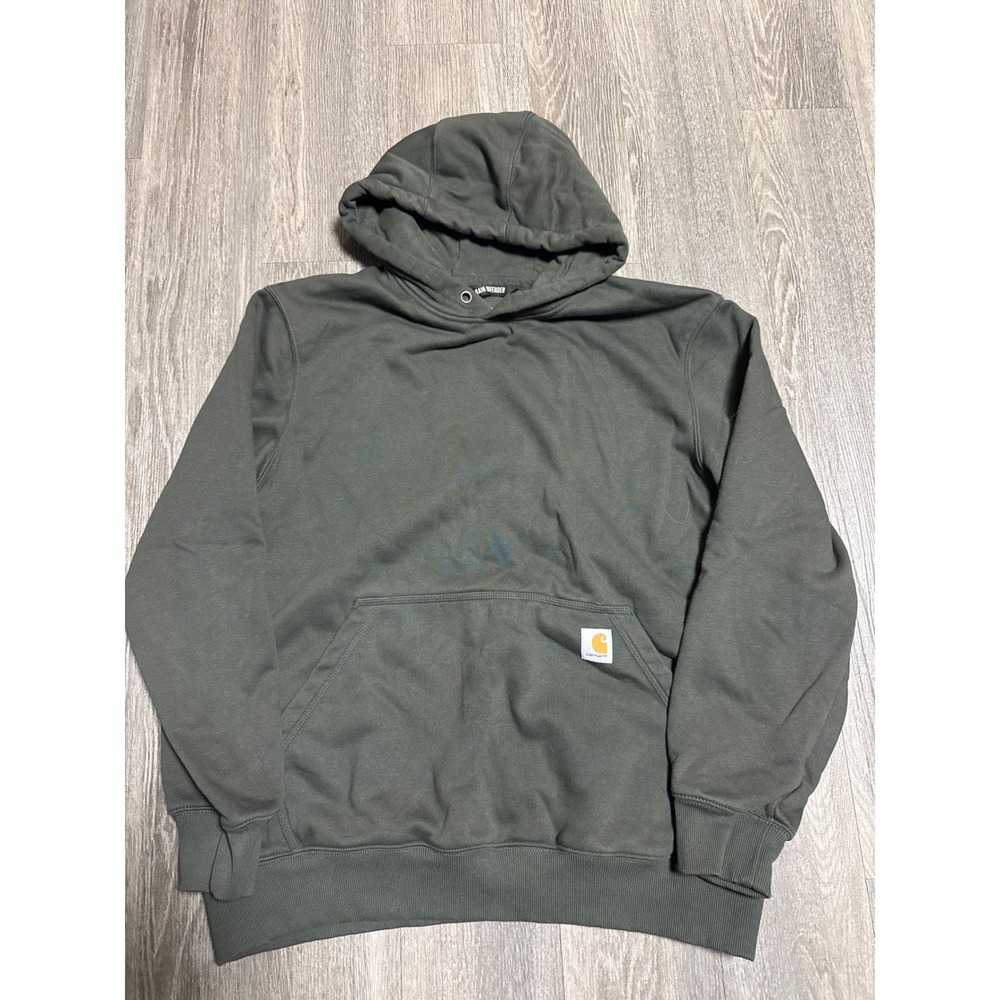 Carhartt Rain Defender Hoodie Mens Large Loose Fit Green Heavyweight Pullover